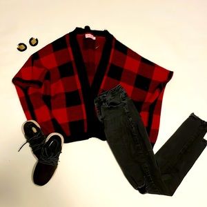 PINK LILY cardigan, Buffalo Print, Brand New, Size Small